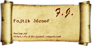 Fojtik József névjegykártya