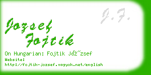 jozsef fojtik business card